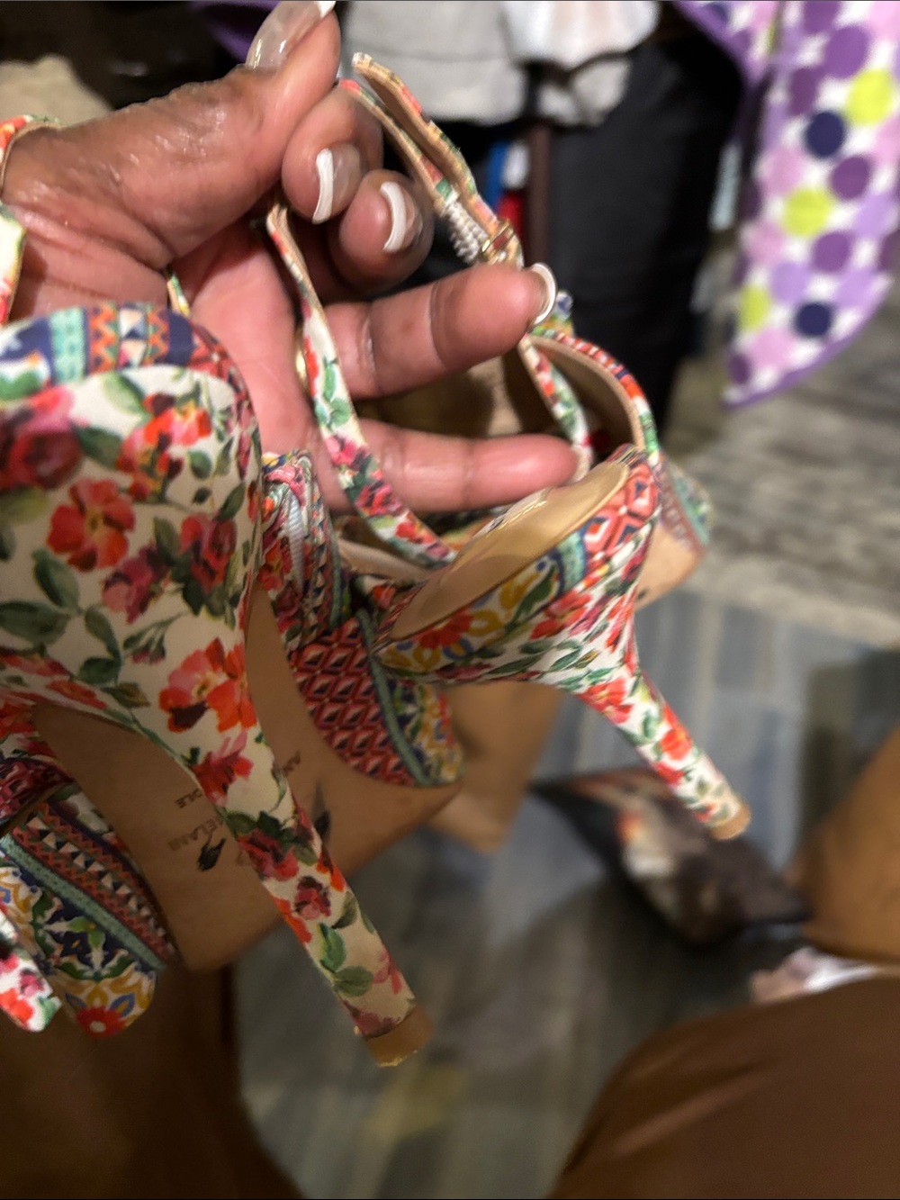 ANTONIO MELANI Multicolor Floral Print Wedge Sandals 4” heels - Picture 10 of 12